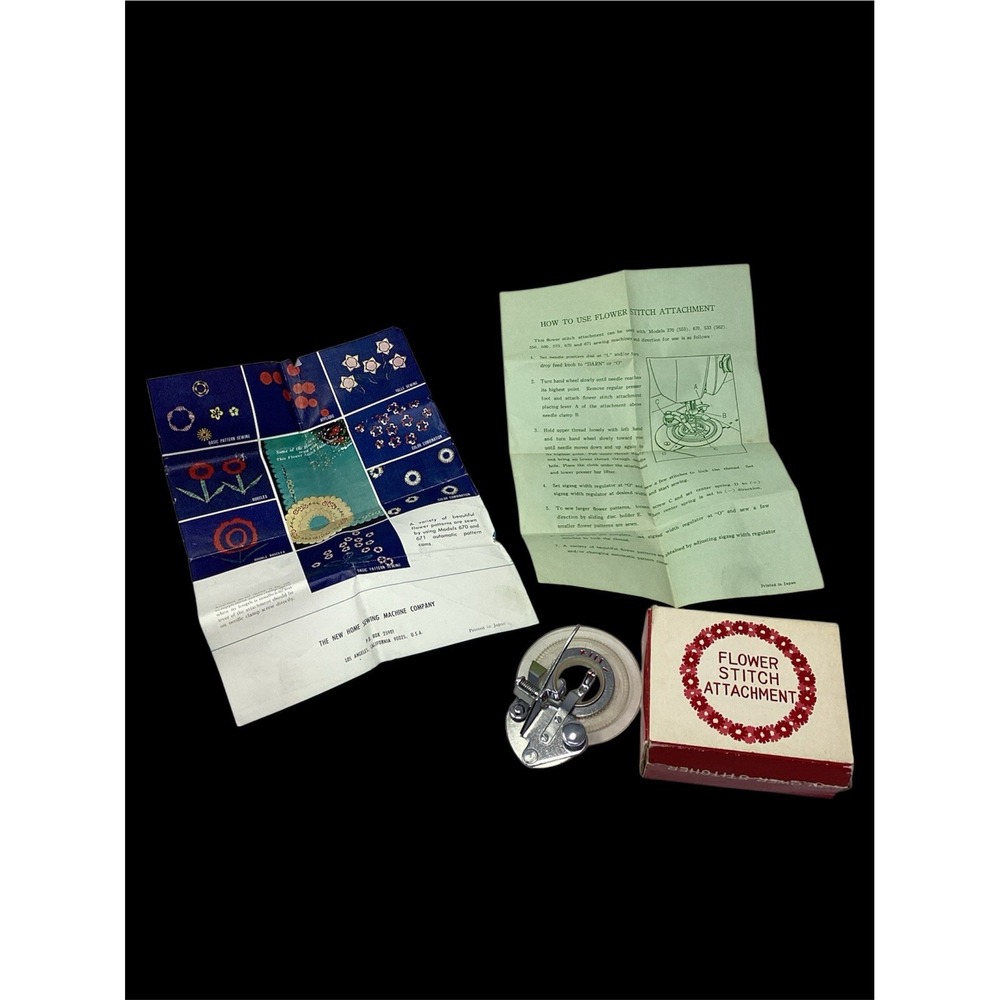 Genuine Janome Flower Stitch Attachment No.4 w/Instructions Made in Japan